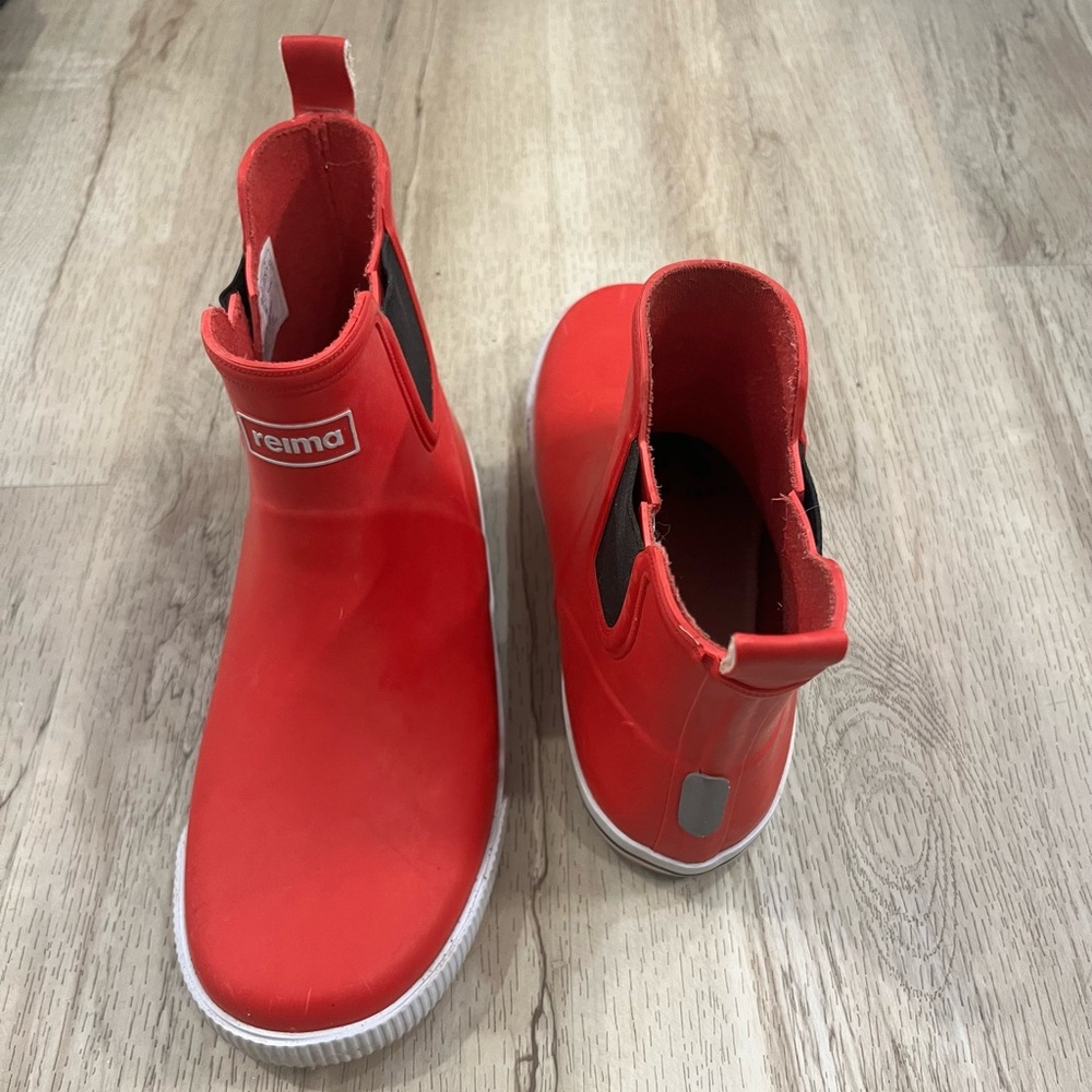 Red Rain & Snow Boots with Slip-On Design